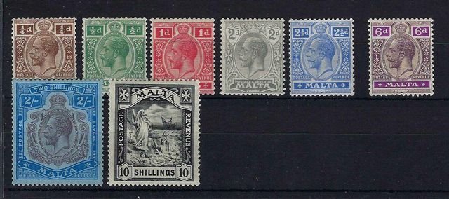 Image of Malta SG 97/104 LMM British Commonwealth Stamp